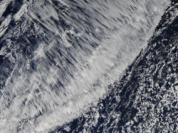 The CHIRP – Channeled Infrared Polarimeter – is geared to collecting more accurate data from ice clouds (such as these cirrus formations off the coast of Chile) to better predict global climate change. (Image credit: NASA)