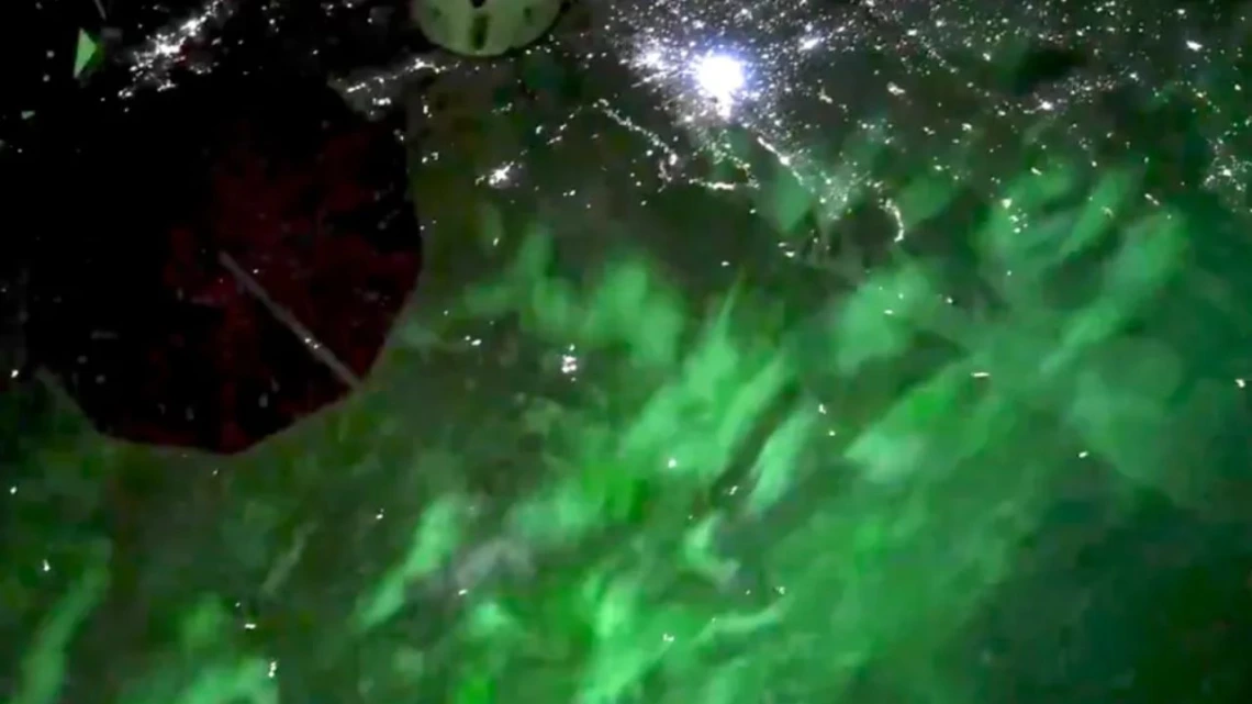 Aurora view captured from the International Space Station by NASA astronaut and chemical engineering alum Donald Pettit.