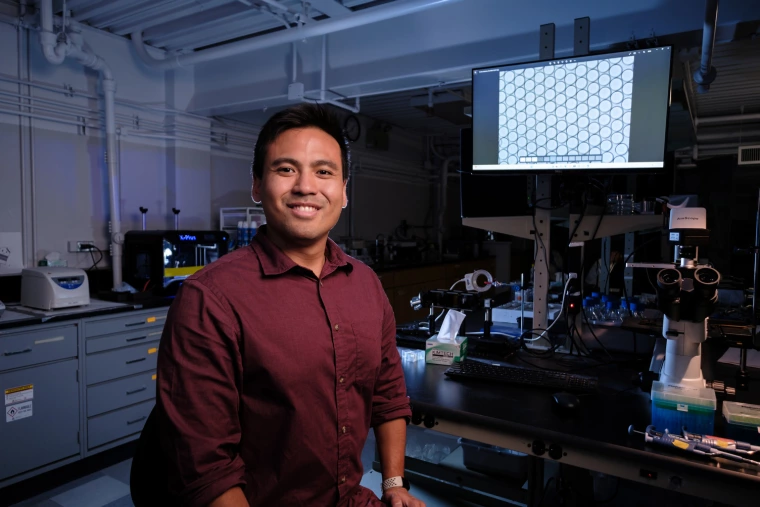 Dr. Suchol Savagatrup in his lab, Univ. of Arizona Chemical & Environmental Engineering