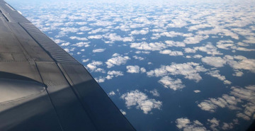view of clouds from airplane