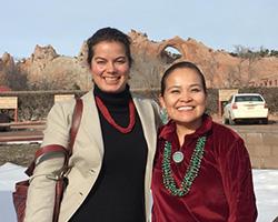 Paloma Beamer (Mel and Enid Zuckerman College of Public Health) and Karletta Chief (Department of Soil, Water and Environmental Sciences) in Window Rock, AZ. Photo courtesy of the UA Mel and Enid Zuckerman College of Public Health