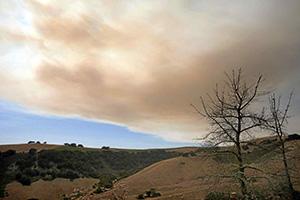 Drift smoke from the Soberanes Fire over Carmel Valley. Photo by Vern Fisher/Monterey Herald