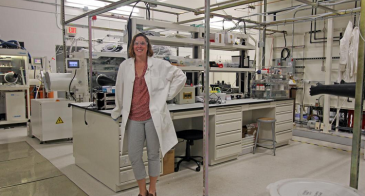 Associate professor Erin Ratcliff in a laboratory 